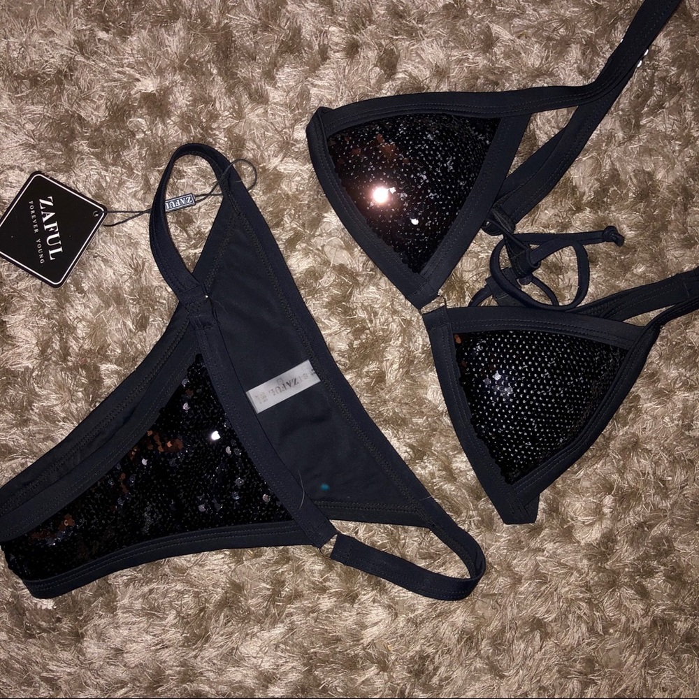 Black Sequin Bikini